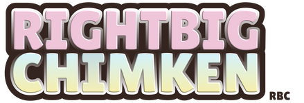 "RIGHTBIGCHIMKEN" in a colourful, cartoonish font. The acronym "RBC" is also visible in the lower right corner.